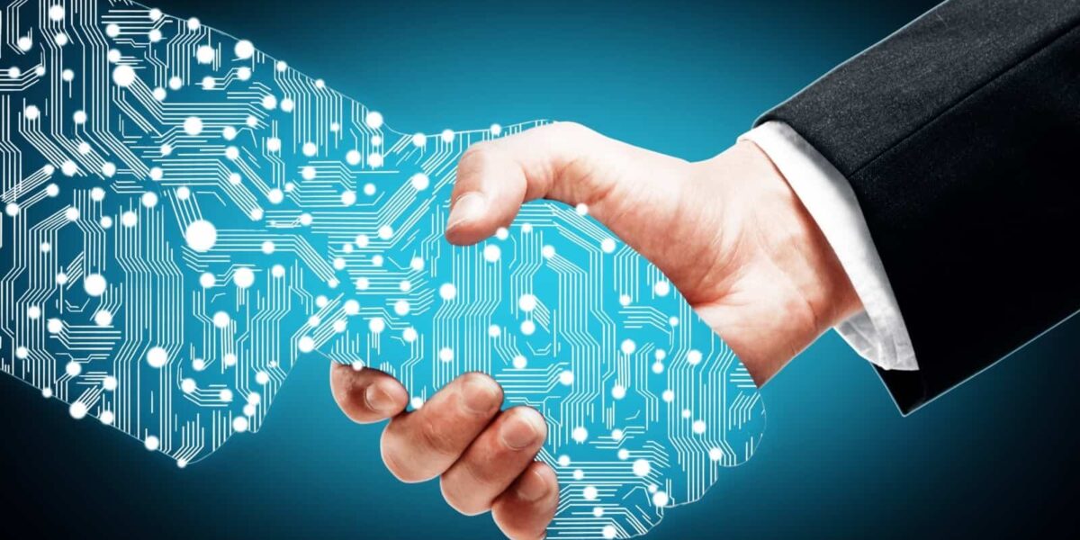 Digital Handshake On Blue Background | ITque