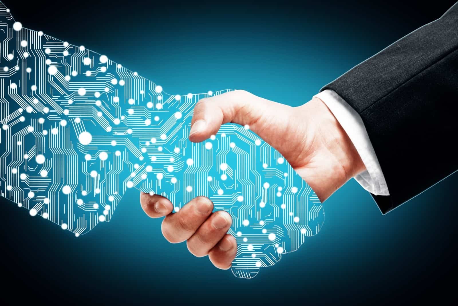 Digital Handshake On Blue Background | ITque
